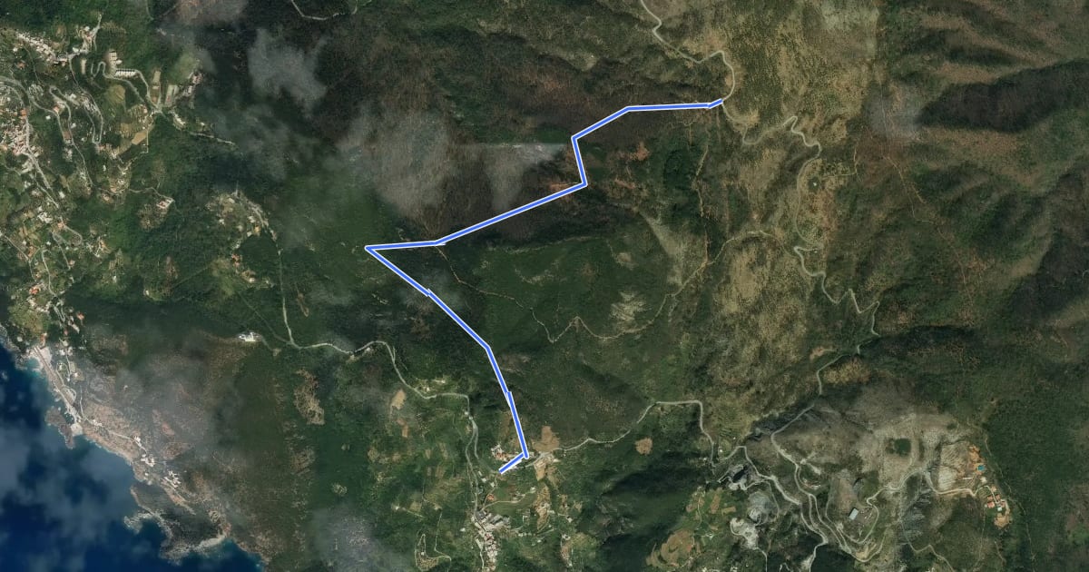Маршрут Reggimonti - Monte Gaggi - S.P. 64 - Monte Grumo на спутниковом снимке