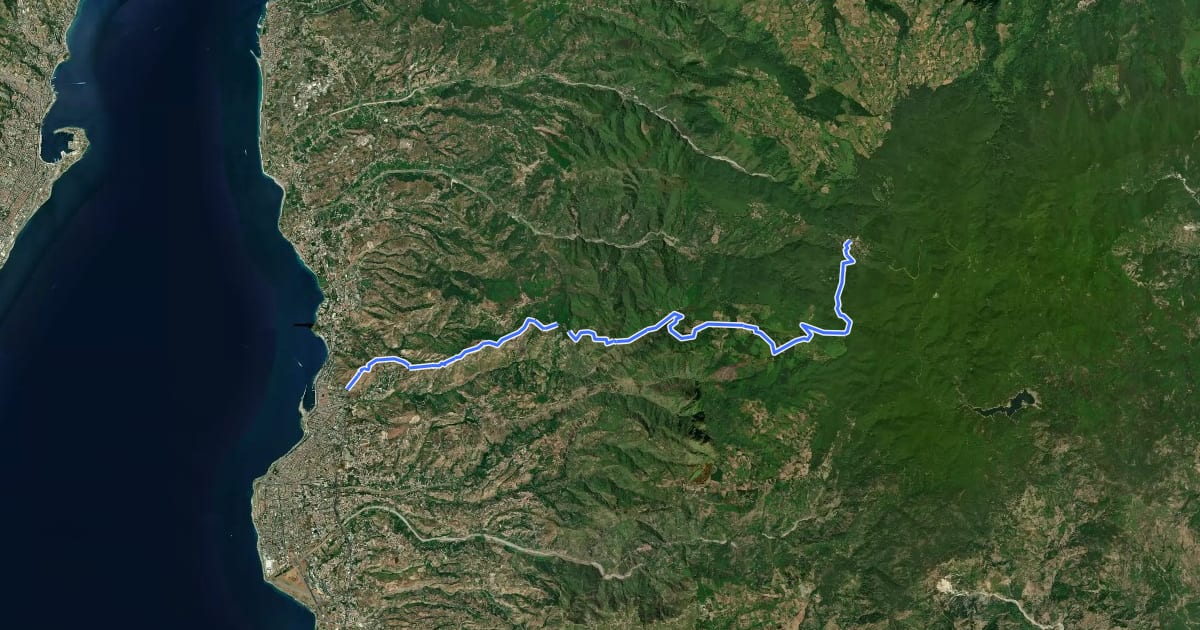 Маршрут Reggio Calabria - Passo Di Orti' - Gambarie на спутниковом снимке