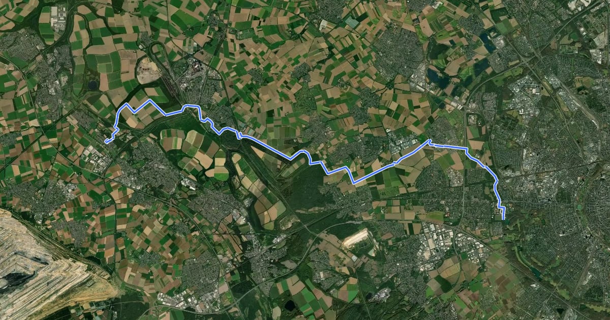 Маршрут RegioGrün Erlebnisroute Nordwest Adenauer Weiher - Schloß Pfaffendorf на спутниковом снимке