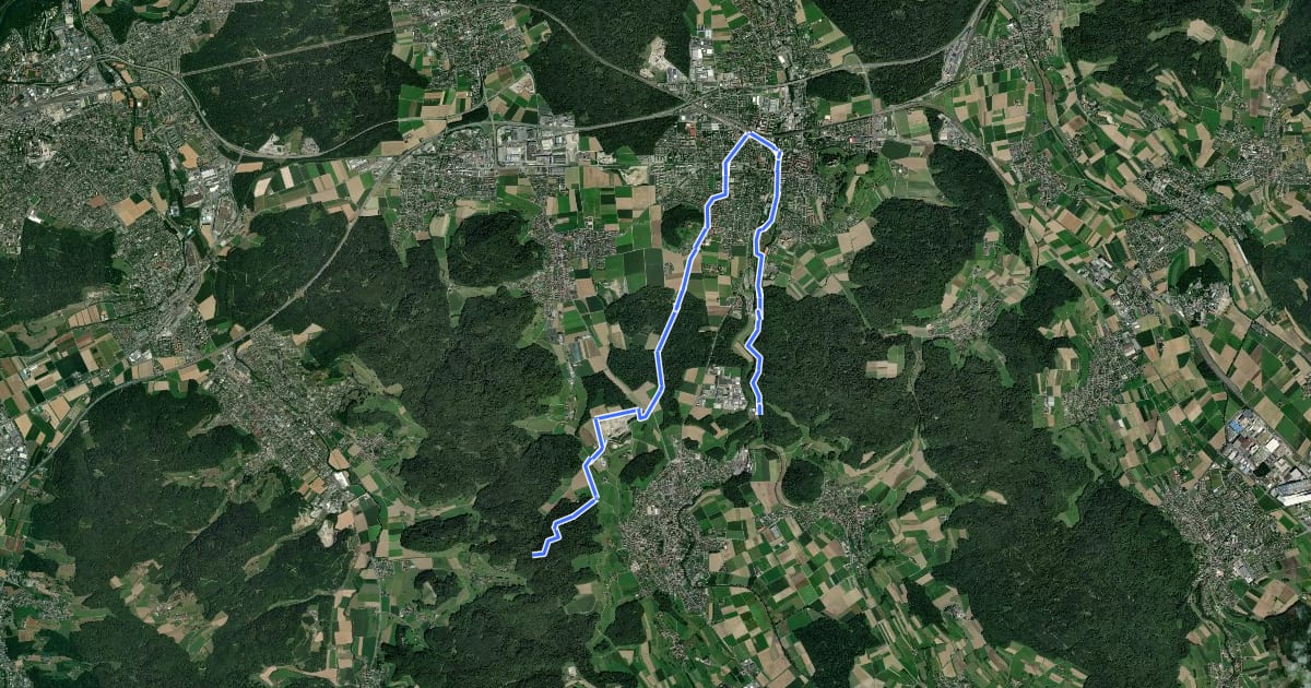 Маршрут Region Lenzburg Wanderwege на спутниковом снимке
