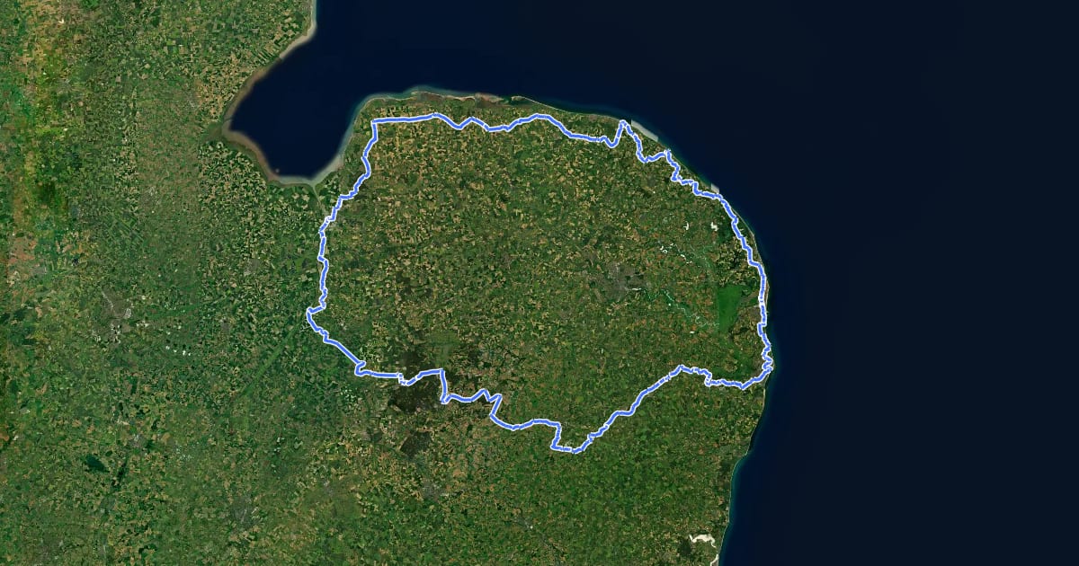 Маршрут Regional Cycle Route 30 на спутниковом снимке