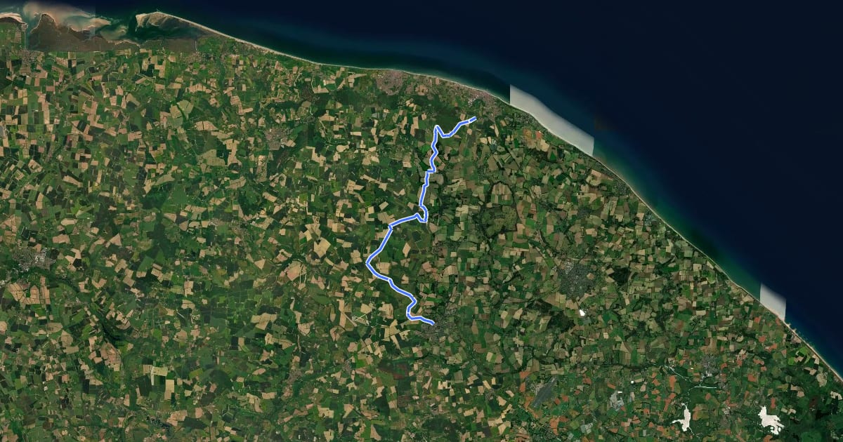 Маршрут Regional Cycle Route 33 на спутниковом снимке