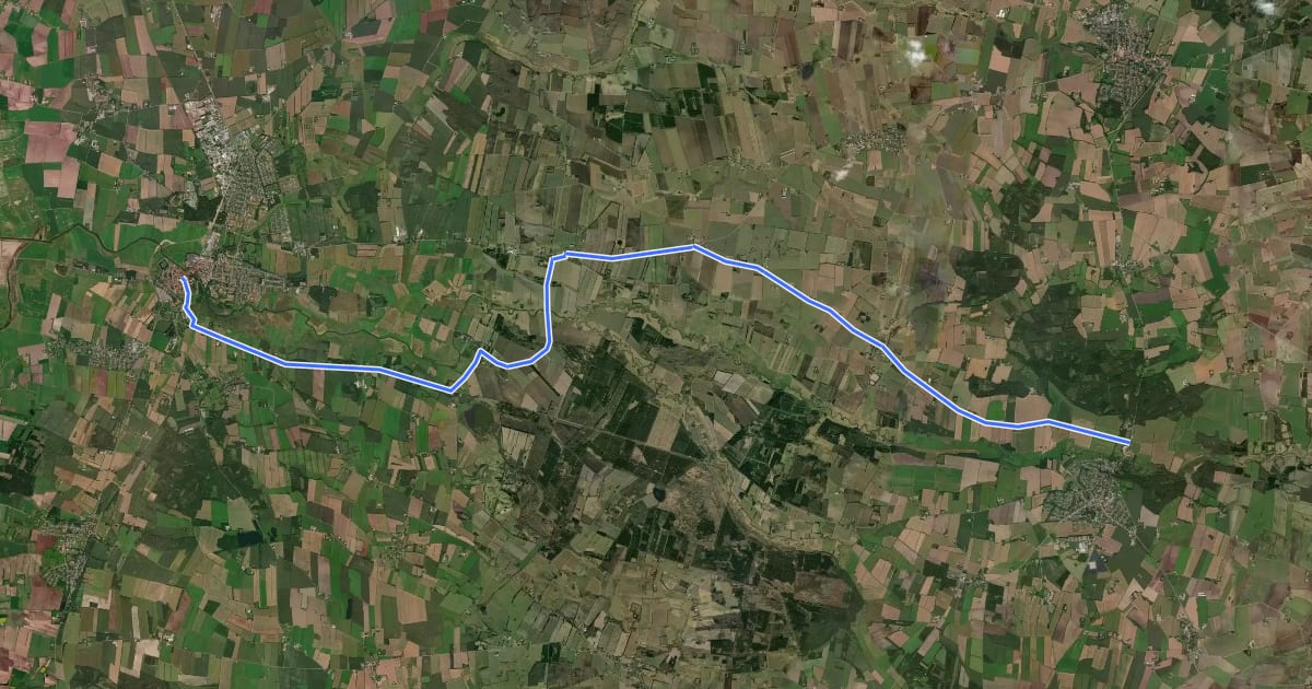 Маршрут Regional cykelrute 4, Ribe - Gram на спутниковом снимке