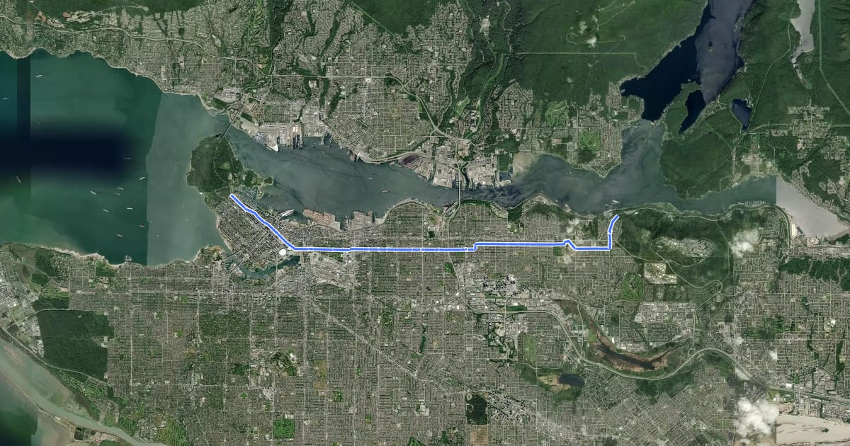 Маршрут Regional Route на спутниковом снимке