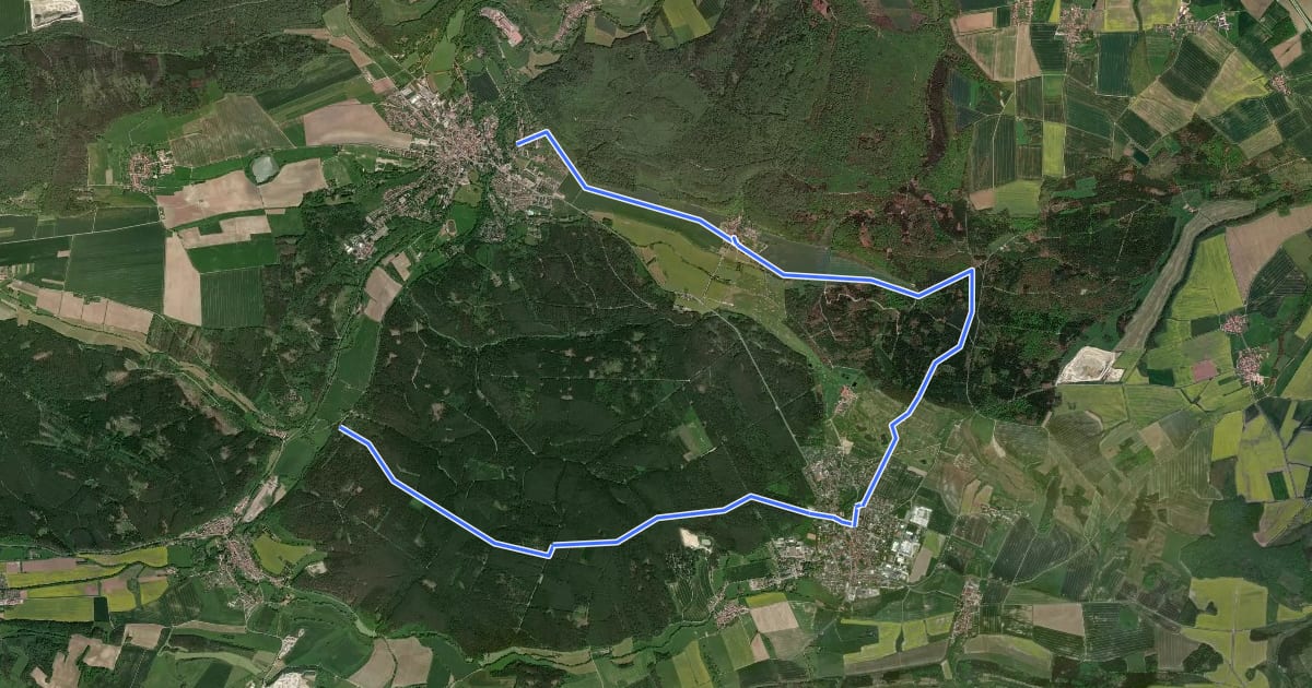 Маршрут Regionaler Wanderweg на спутниковом снимке