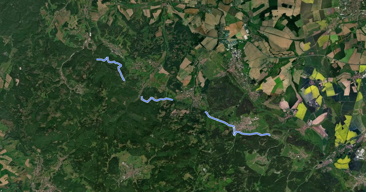 Маршрут Regionaler Wanderweg Roter Punkt на спутниковом снимке