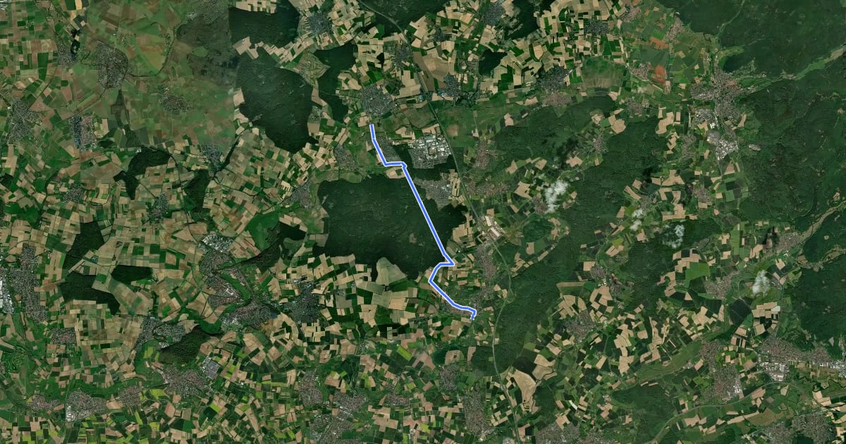 Маршрут Regionalpark Limesroute на спутниковом снимке