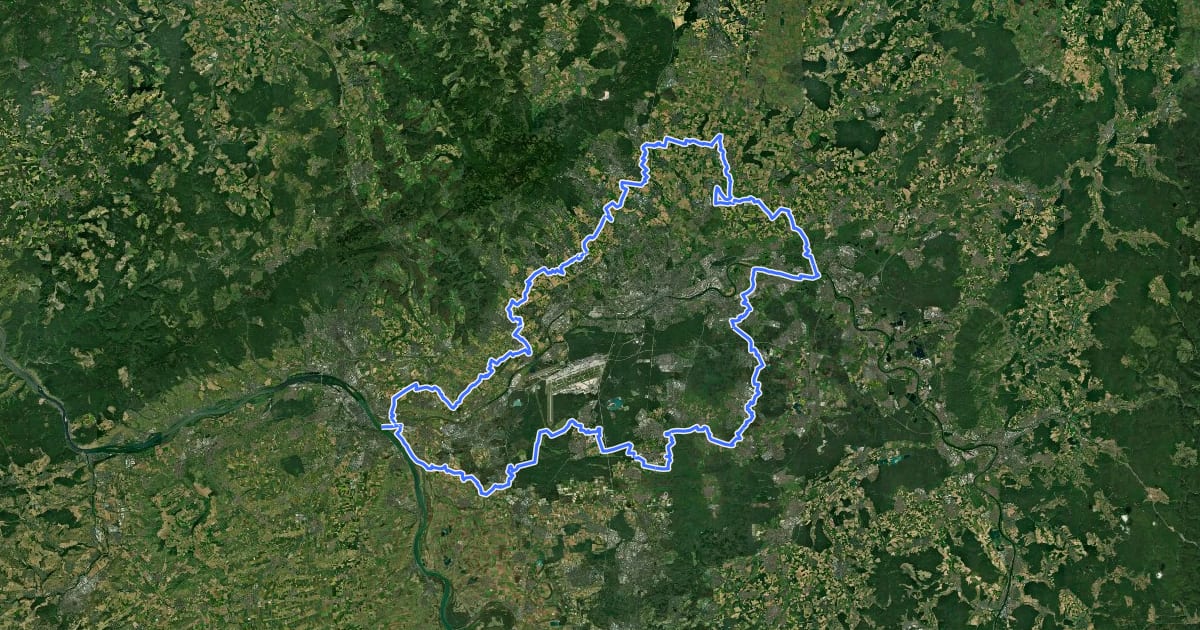 Маршрут Regionalpark-Rundroute на спутниковом снимке