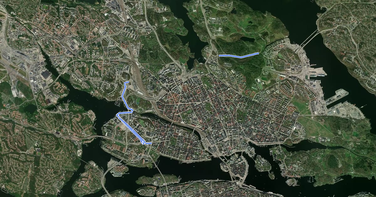 Маршрут Regionalt cykelnät Stockholm (Akademiska stråket) на спутниковом снимке