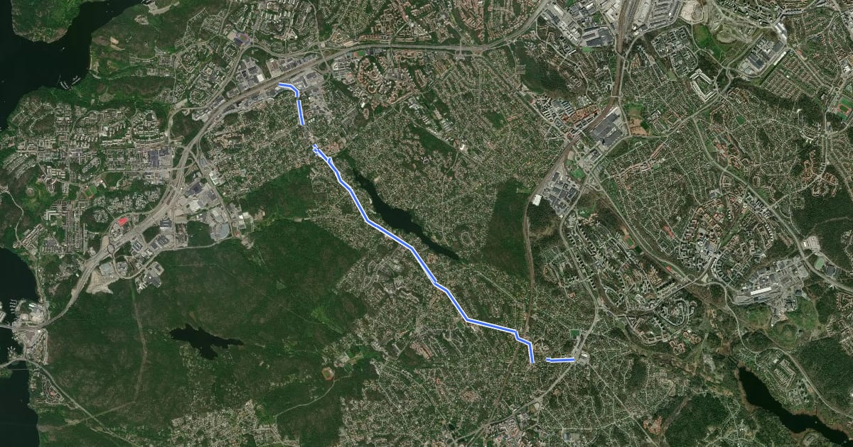 Маршрут Regionalt cykelnät Stockholm (Häradsvägen) на спутниковом снимке