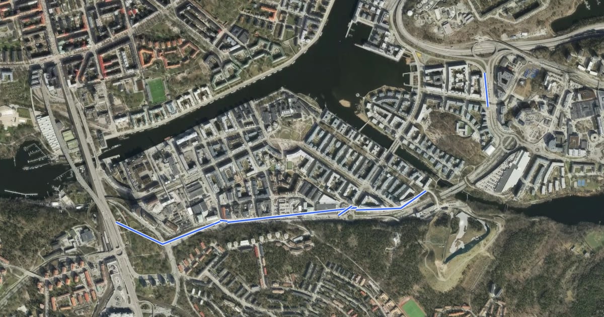 Маршрут Regionalt cykelnät Stockholm (Hammarbystråket) на спутниковом снимке