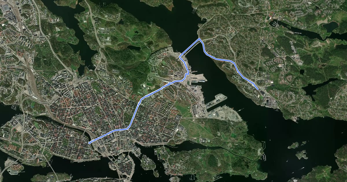 Маршрут Regionalt cykelnät Stockholm (Lidingöstråket) на спутниковом снимке