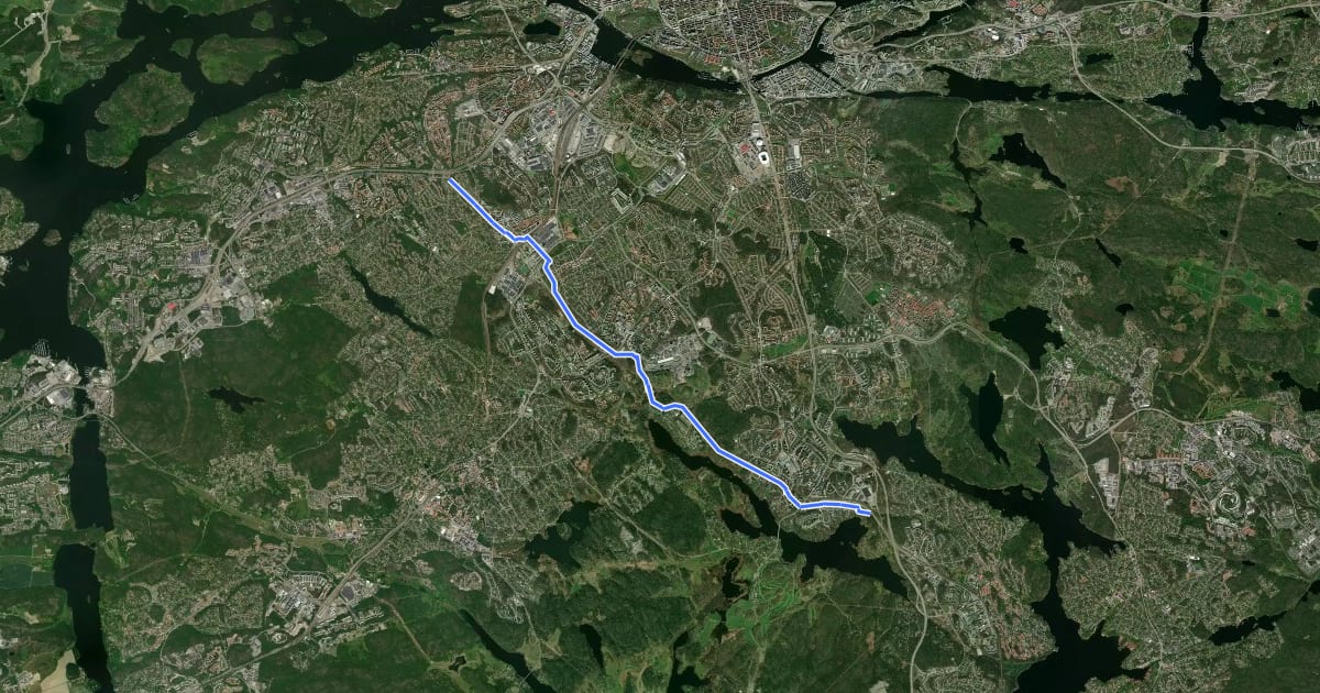 Маршрут Regionalt cykelnät Stockholm (Magelungstråket) на спутниковом снимке