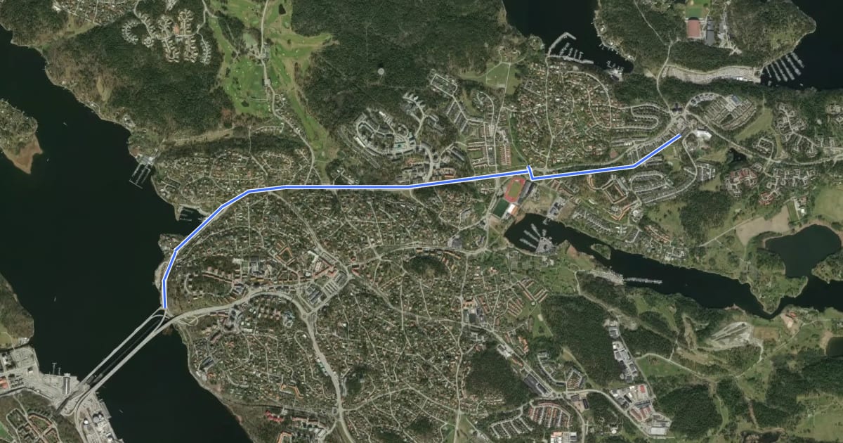 Маршрут Regionalt cykelnät Stockholm (Norra Lidingöstråket) на спутниковом снимке