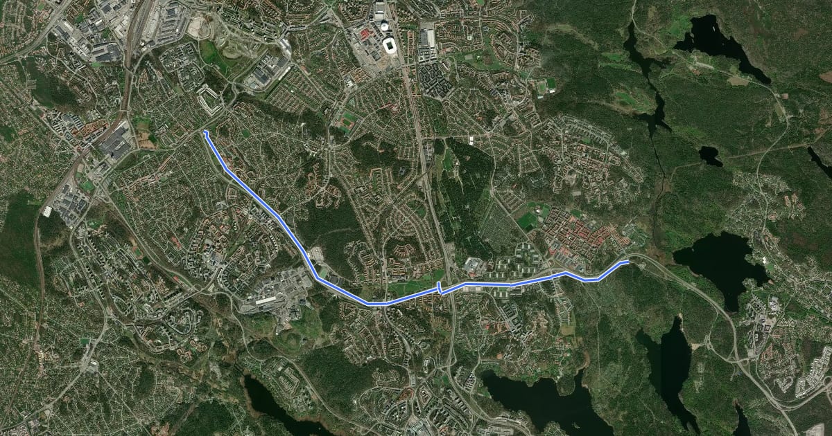 Маршрут Regionalt cykelnät Stockholm (Örbystråket) на спутниковом снимке