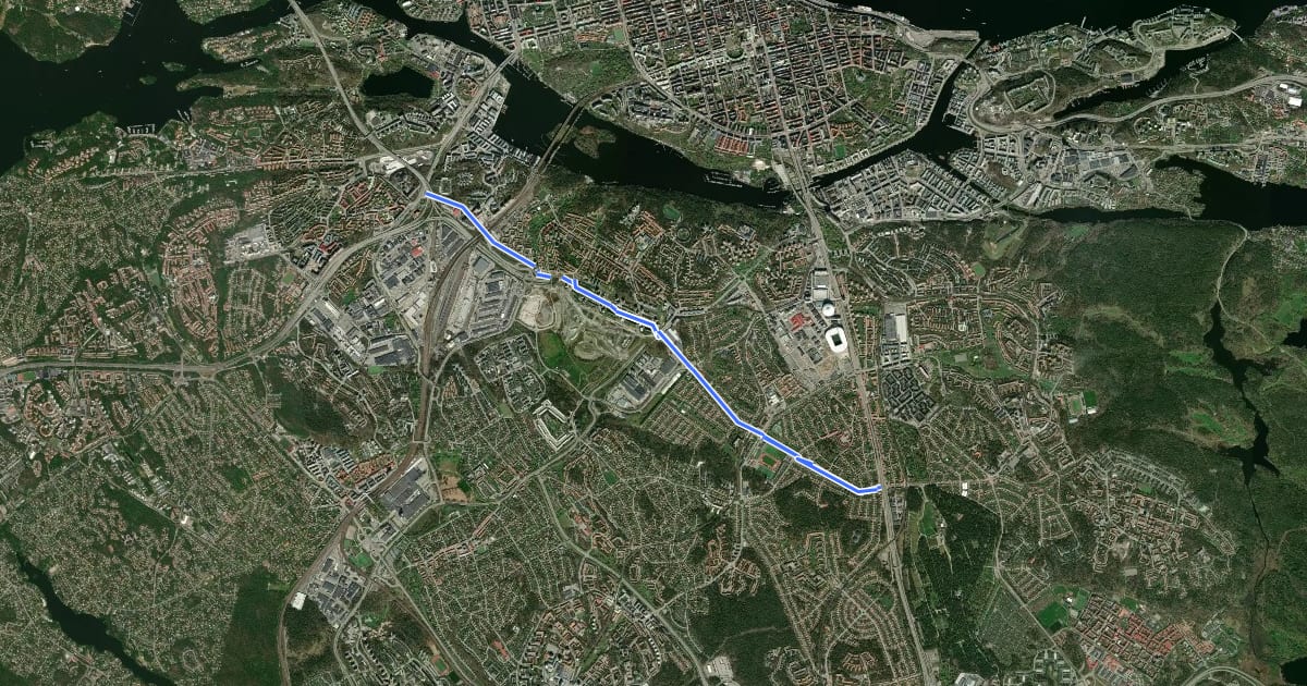 Маршрут Regionalt cykelnät Stockholm (Årstastråket) на спутниковом снимке