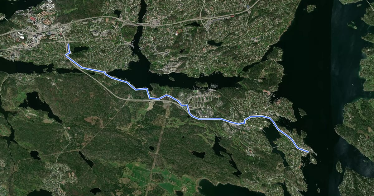 Маршрут Regionalt cykelnät Stockholm (Saltsjöbadsstråket) на спутниковом снимке