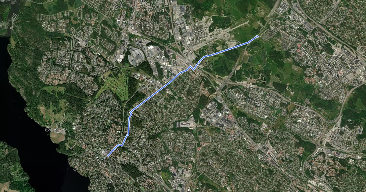 Маршрут Regionalt cykelnät Stockholm (Skälbystråket) на спутниковом снимке