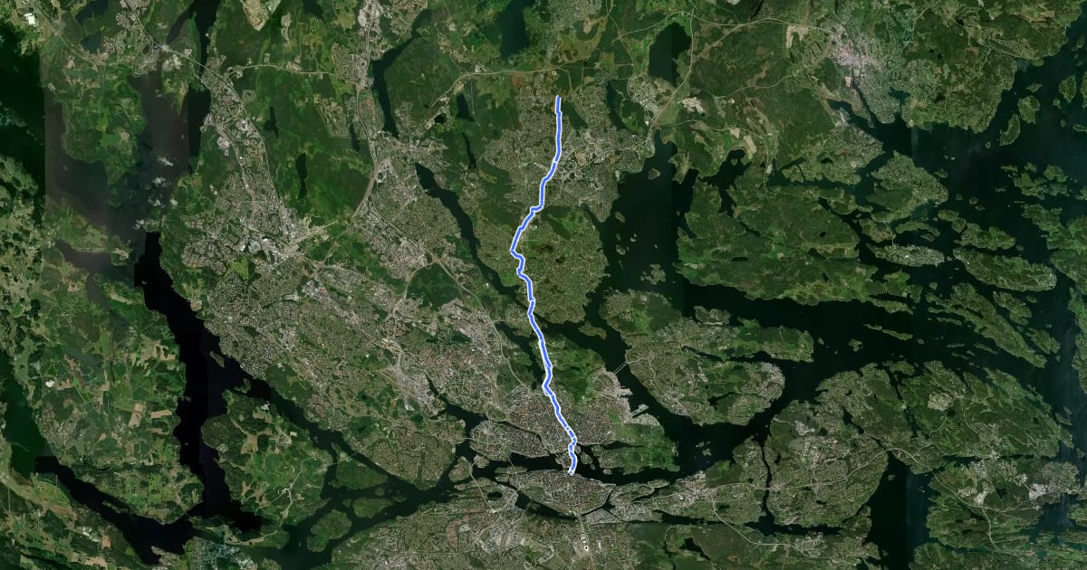 Маршрут Regionalt cykelnät Stockholm (Täbystråket) на спутниковом снимке