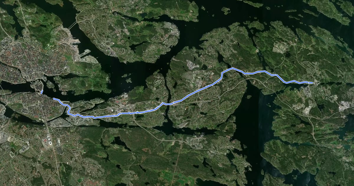 Маршрут Regionalt cykelnät Stockholm (Värmdöstråket) на спутниковом снимке