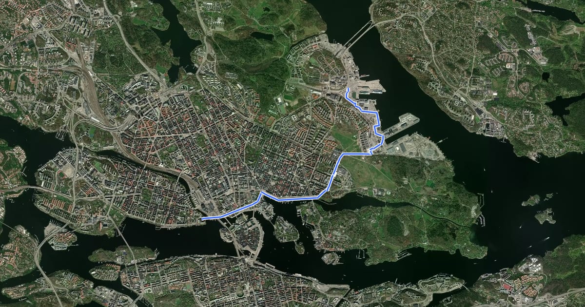 Маршрут Regionalt cykelnät Stockholm (Värtanstråket) на спутниковом снимке