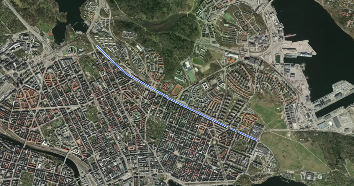 Маршрут Regionalt cykelnät Stockholm (Valhallavägen) на спутниковом снимке