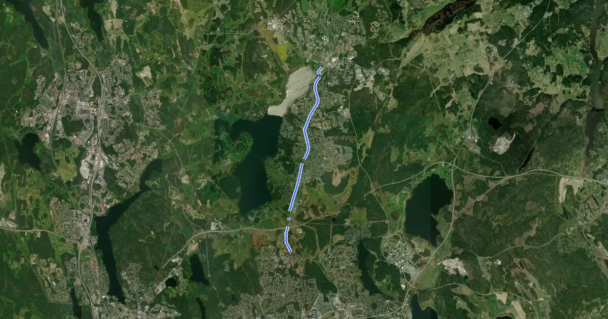 Маршрут Regionalt cykelnät Stockholm (Vallentunastråket) на спутниковом снимке