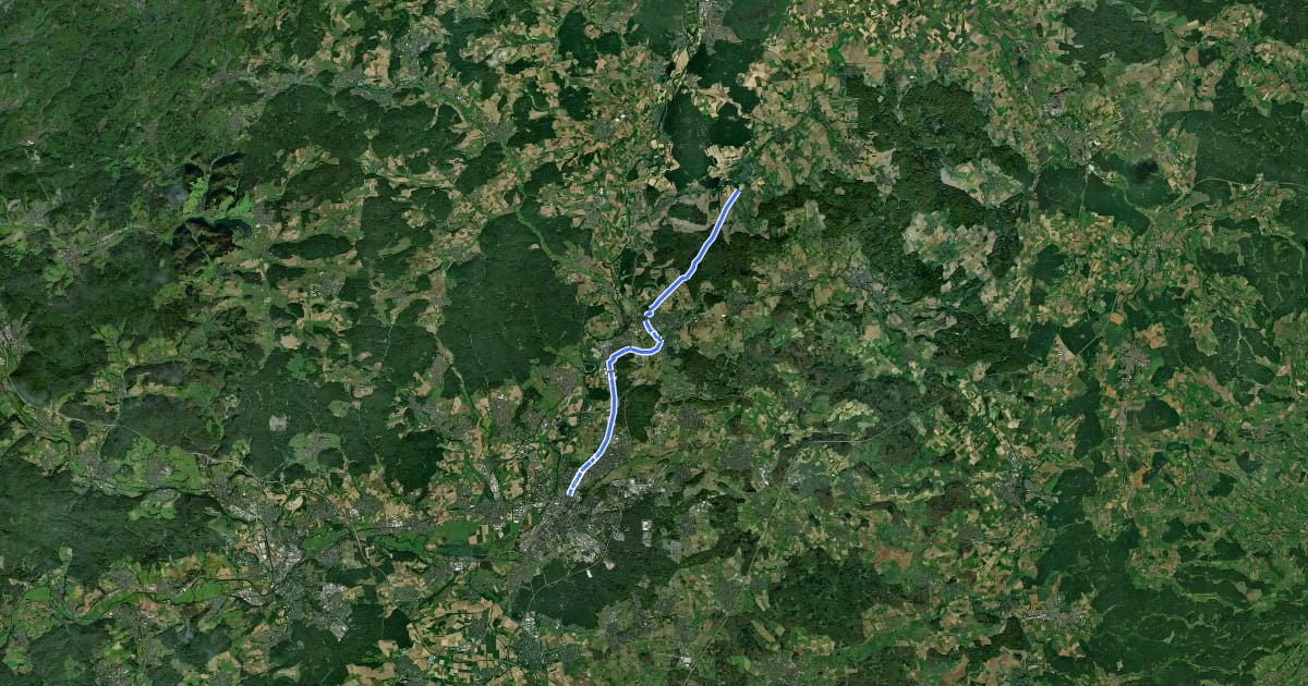 Маршрут Regionalweg 1 Gießen-Staufenberg на спутниковом снимке