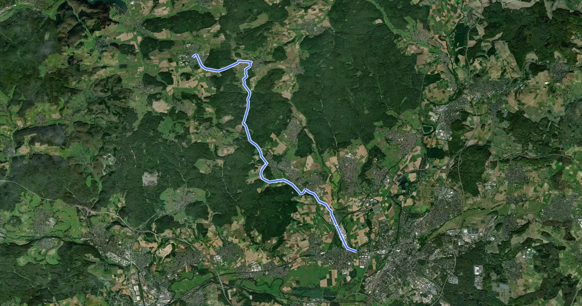 Маршрут Regionalweg 13 Gießen-Gladenbach на спутниковом снимке