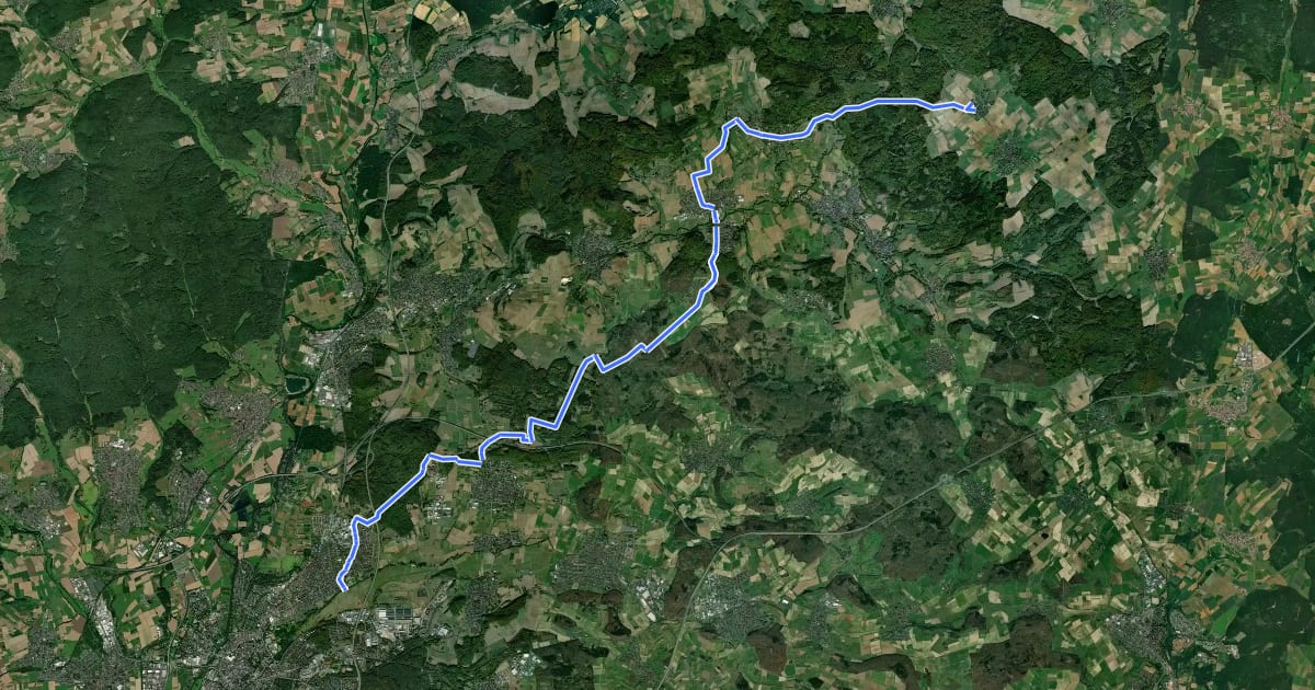 Маршрут Regionalweg 2 Gießen-Allendorf на спутниковом снимке