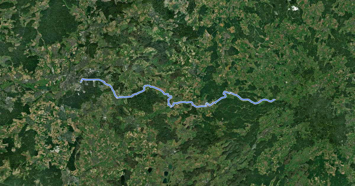 Маршрут Regionalweg 4 Gießen - Laubach на спутниковом снимке