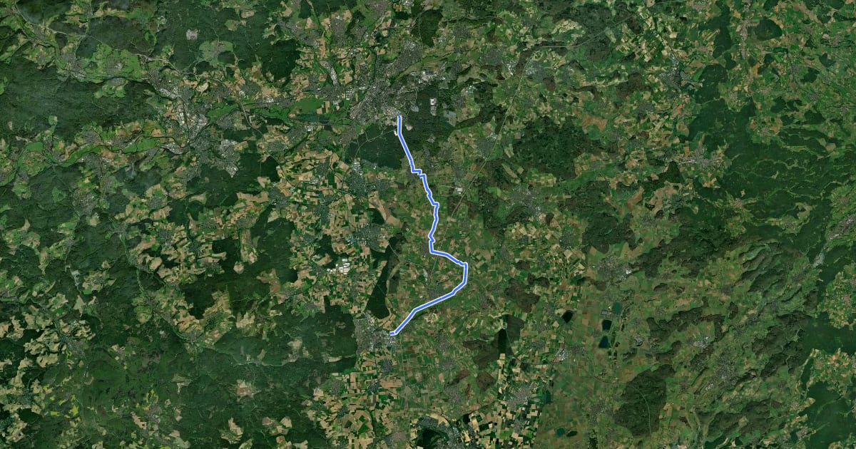 Маршрут Regionalweg 7 Gießen-Butzbach на спутниковом снимке