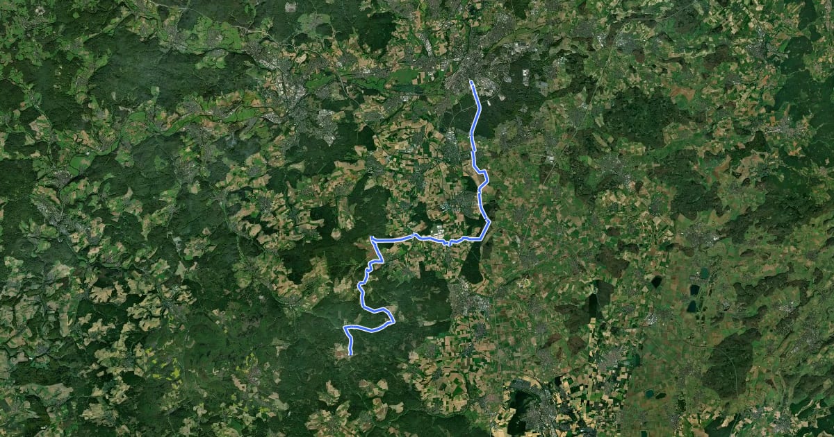 Маршрут Regionalweg 8 Gießen Richtung Bodenrod на спутниковом снимке