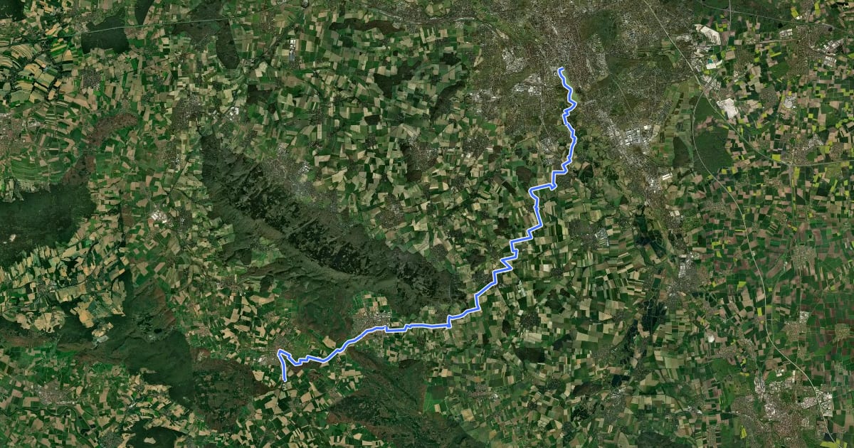 Маршрут Regionsroute 1 на спутниковом снимке
