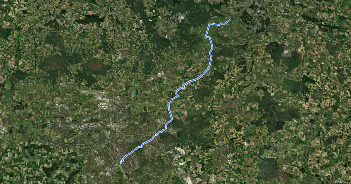 Маршрут Regionsroute 10 на спутниковом снимке