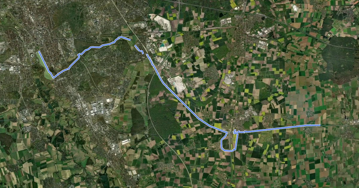 Маршрут Regionsroute 13 на спутниковом снимке