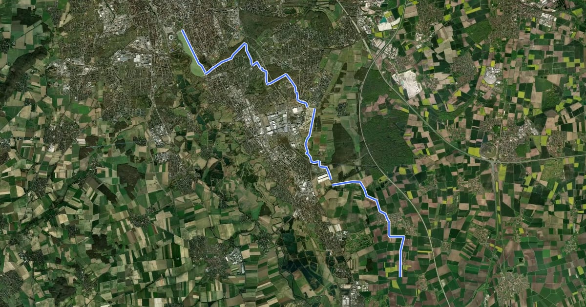 Маршрут Regionsroute 14 на спутниковом снимке