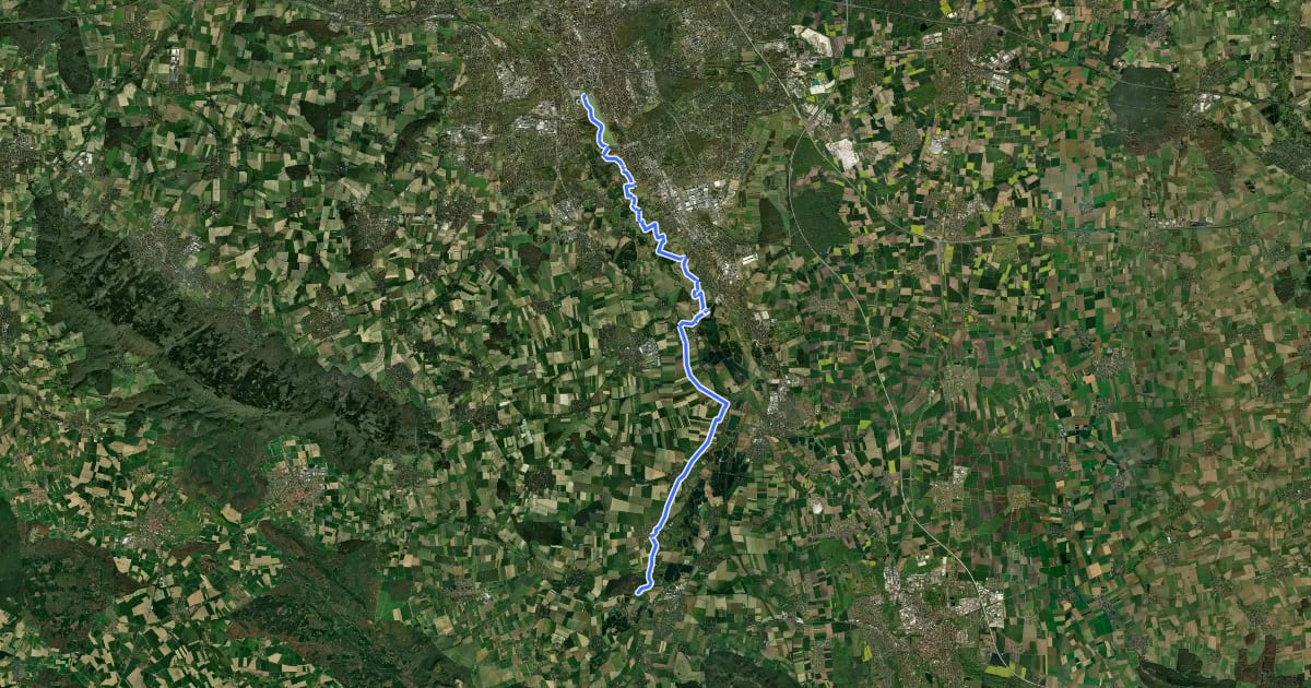 Маршрут Regionsroute 15 на спутниковом снимке