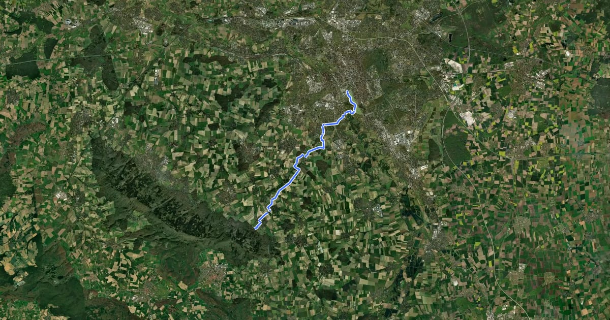 Маршрут Regionsroute 2 на спутниковом снимке