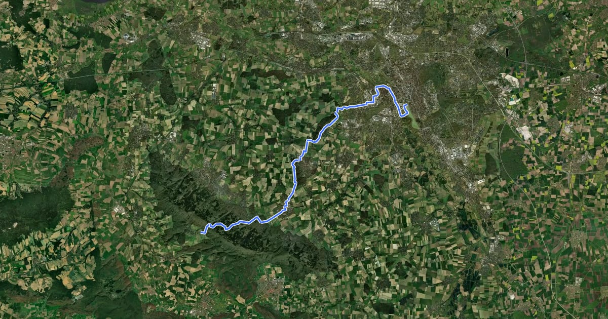 Маршрут Regionsroute 3 на спутниковом снимке