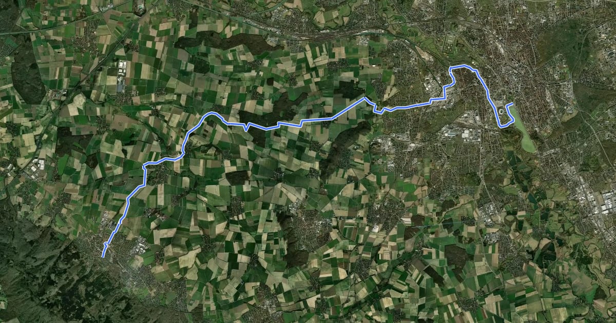 Маршрут Regionsroute 4 на спутниковом снимке