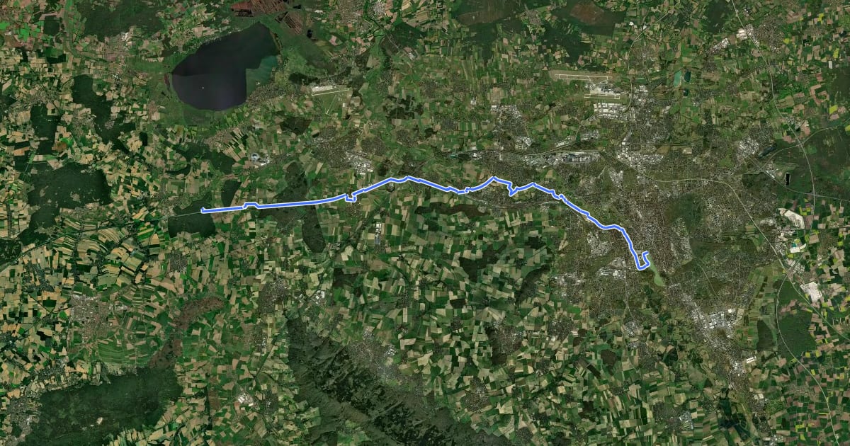 Маршрут Regionsroute 5 на спутниковом снимке