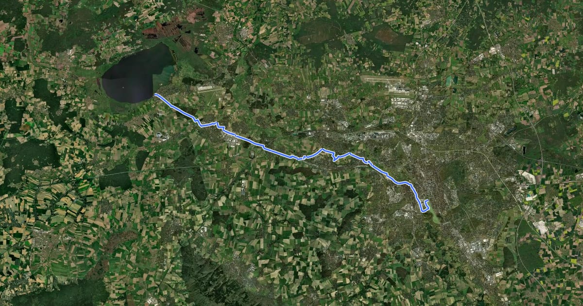 Маршрут Regionsroute 6 на спутниковом снимке