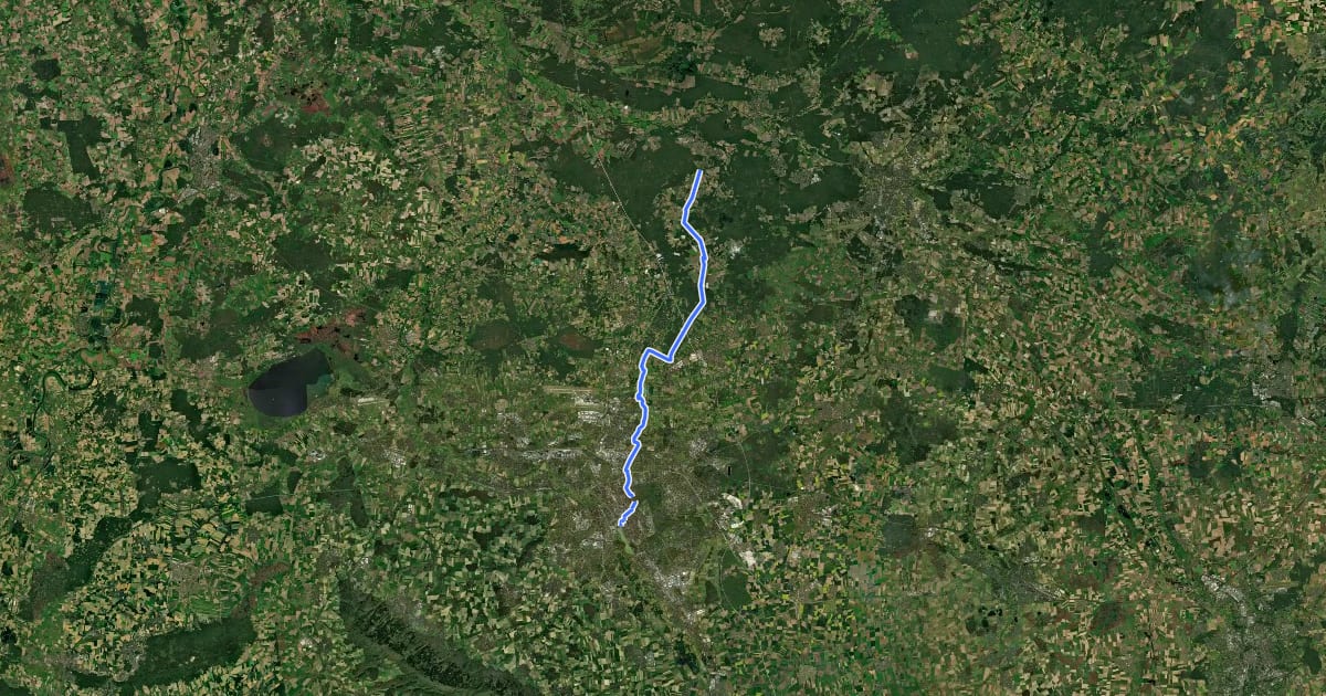 Маршрут Regionsroute 9 на спутниковом снимке