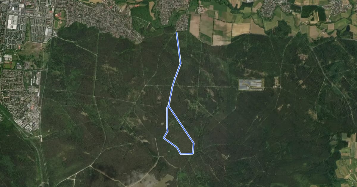 Маршрут RehbockweiherTrail на спутниковом снимке