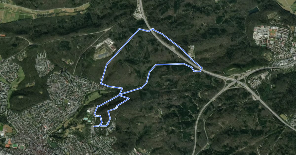 Маршрут Rehweg Sindelfingen (große Runde) на спутниковом снимке