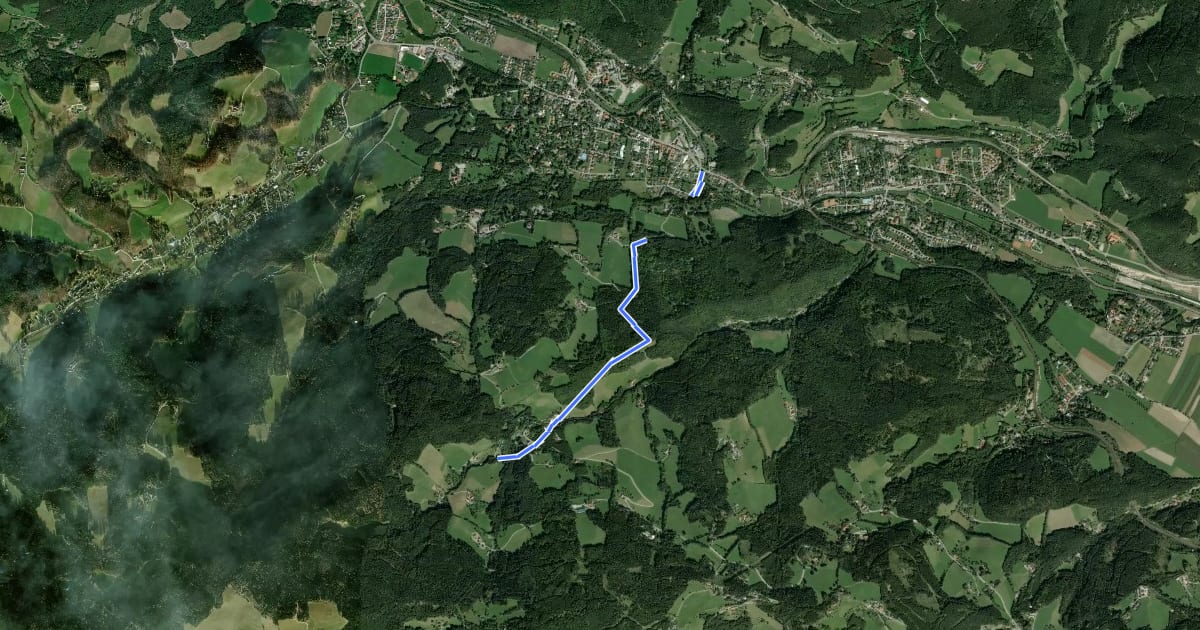 Маршрут Reichenau - Payerbachgraben на спутниковом снимке