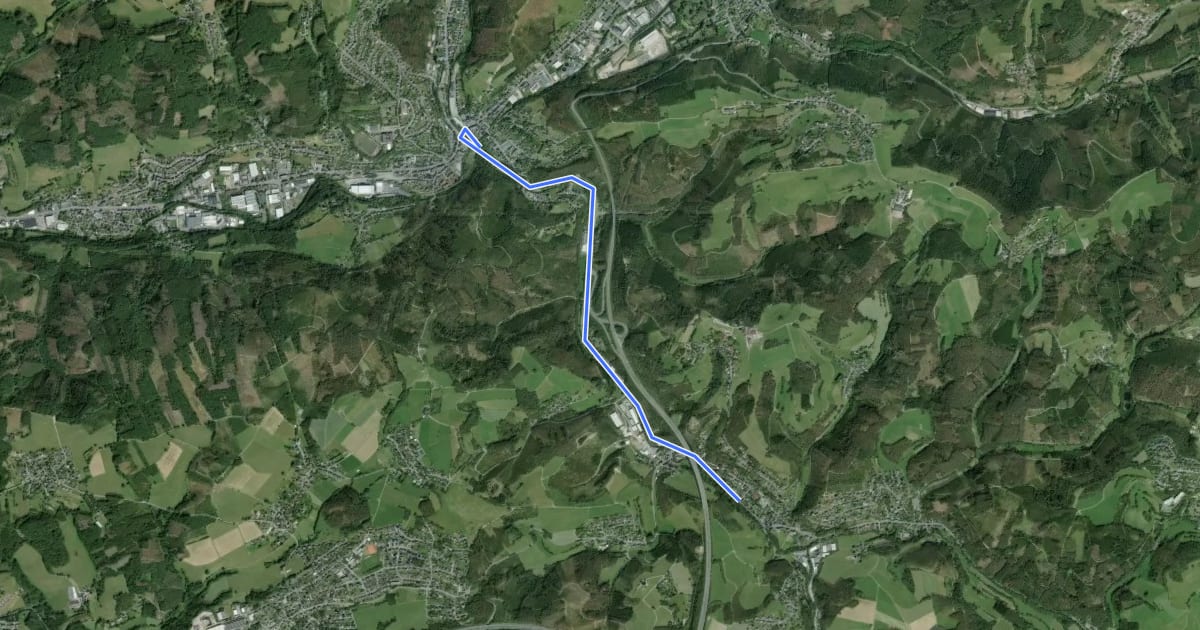 Маршрут Reichshof (32) - Gummersbach (35) на спутниковом снимке