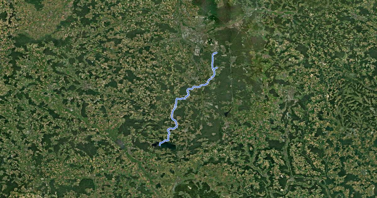 Маршрут Reichswald - Brombachsee на спутниковом снимке
