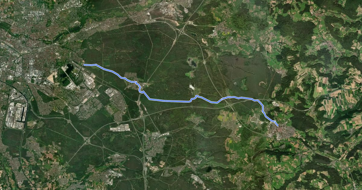 Маршрут Reichswaldweg на спутниковом снимке